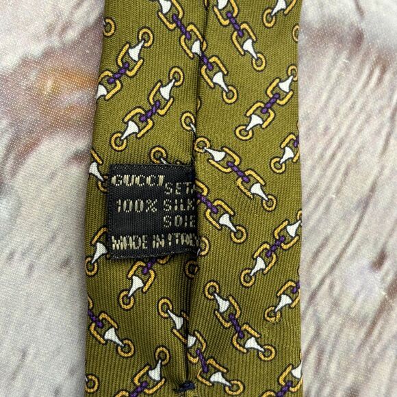 Gucci Men 100% Silk Necktie Tie Made in Italy D045 -18 - Picture 8 of 14